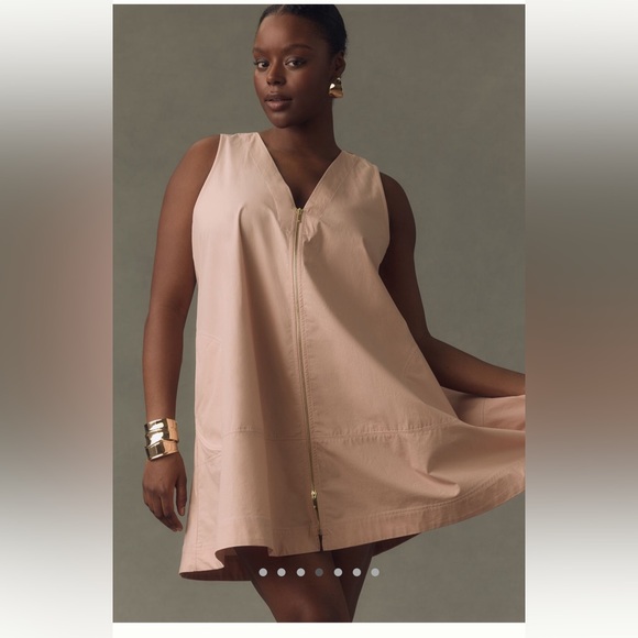 Anthropologie The A-Line Mini Dress in Neutral Size Medium NWT - Picture 2 of 13